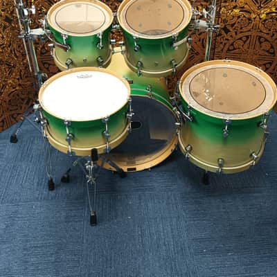 Spaun USA Custom Maple Shell Pack in Green Fade – 20″,10″,12″,15″ & 13″SN image 15