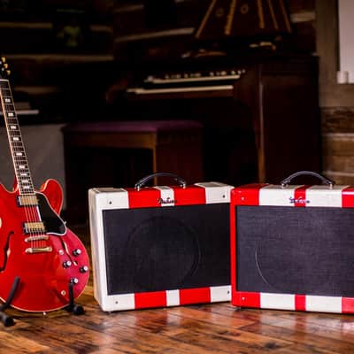 Deluxe Amplification 5E3 '59 Tweed Deluxe Red / White Sparkle image 2