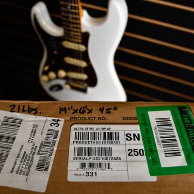 Fender American Ultra Stratocaster Left-Handed LH RW 2021 Arctic Pearl APL US210072828 7lb 15.9 oz image 23