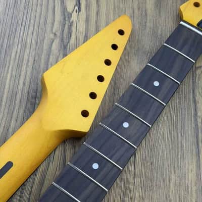 Satin Yellow Electric Guitar Maple Neck, Rosewood Fingerboard 22 Frets image 4