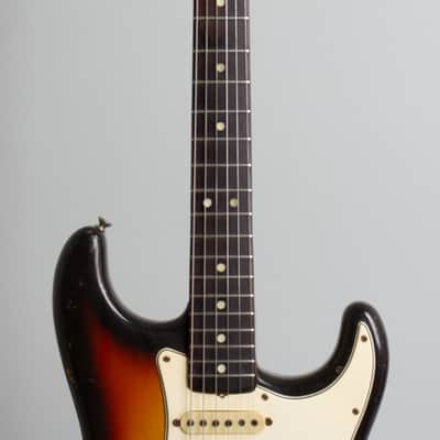 Fender  Stratocaster Solid Body Electric Guitar (1965), ser. #L77176, vintage road case. image 8