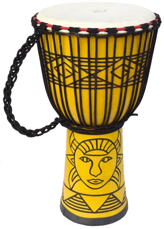 Ecko 60CM Carved Djembe - Yellow Face image 1