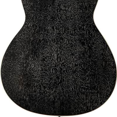 PRS SE P20E Parlor Acoustic-Electric Guitar, Solid Mahogany Top, Dog Hair Satin Black image 3
