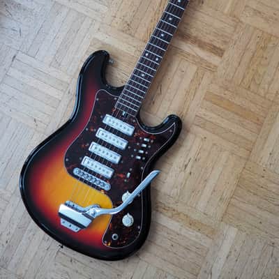 VIDEO! 1970s Japan Sakai (Teisco-ish) "Hertiecaster" guitar - pro Setup, player ready image 3