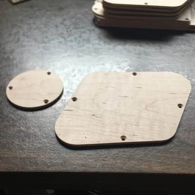 Guilford AA Flame Maple Backplate Set - fits Les Paul Standard USA guitar models Stainable - finish to suit image 2