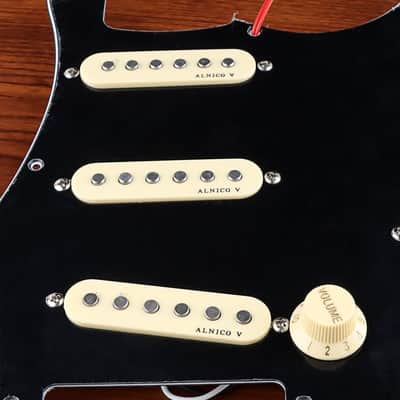 Prewired Loaded Pickguard,Guitar Pickguard 3-Ply SSS Prewired Loaded Pickguard with Alnico V Pickups Kit Humbucker Pickups for Stratocaster/Strat Electric Guitars Replacement Parts (black) image 2