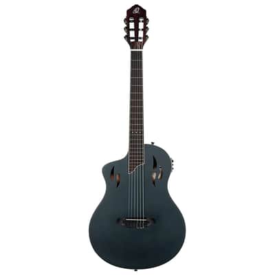 Ortega RTPSTD-SBK-L - Left-Handed Standard Thinline Crossover Electric Nylon String Guitar - TourPlayer Series image 2
