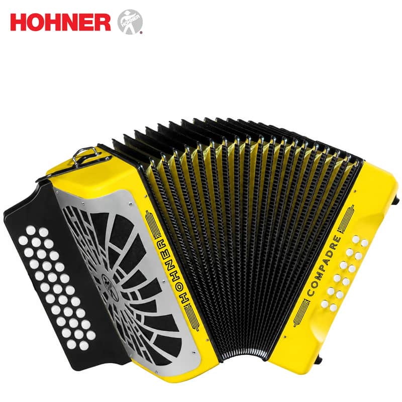 Hohner Compadre FBbEb (FA) Button Accordion - Yellow image 1