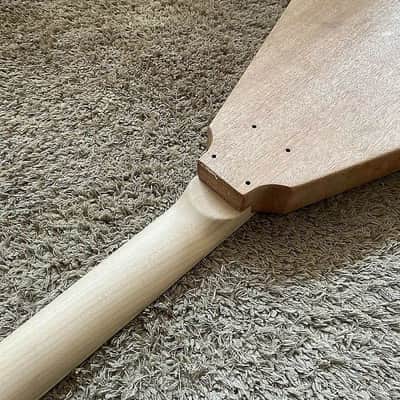 DIY Project Guitar Flying V Style Kit, Mahogany Body, Maple Neck, Rosewood Fingerboard image 6