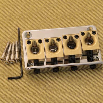 BB-8888-0BS Large Brass Saddle High-Mass 4 String Thru Bass Bridge