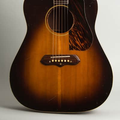 Gibson  J-55 Flat Top Acoustic Guitar (1940), ser. #758F-14, original black - red line hard shell case. image 3