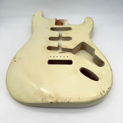 MJT Stratocaster Body Alder Relic Nitro Vintage White Light mjt6646 image 5
