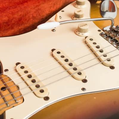 Fender Stratocaster Solid Body Electric Guitar (1971), ser. #308316, original black tolex hard shell case. image 15