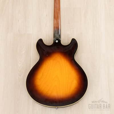 1987 Yamaha Super Axe SA-1800 Vintage Carved Top Semi-Hollow Guitar Brown Sunburst w/ Spinex Humbuckers, Case image 3