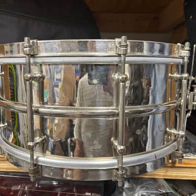 Ludwig 1930’s Heavy Brass 6.5x14 Snare Drum image 8