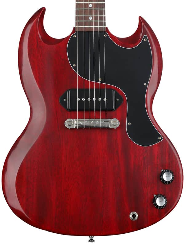 Gibson Custom 1963 SG Junior Reissue Lightning Bar Electric Guitar - Cherry Red  VOS