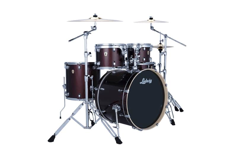 Ludwig Evolution 5-piece Complete Drum Set Caramel Sparkle w/Paiste Cymbals image 1