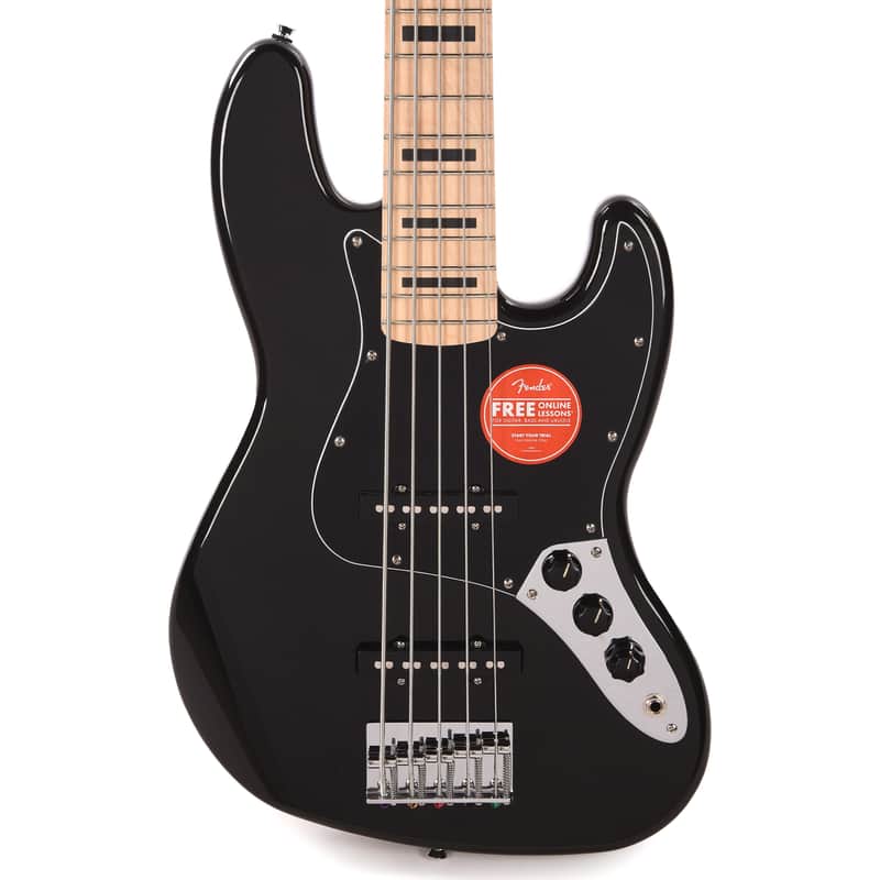 Squier Affinity Series Active Jazz Bass V Black Metallic image 1