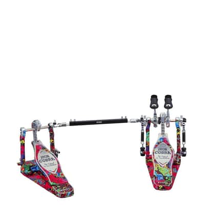 Tama HP900PWMPR 50th Limited Iron Cobra Power Glide Twin Pedal - Marble Psychedelic Rainbow Finish image 16