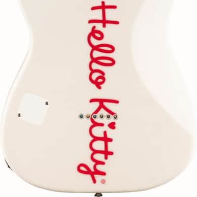Squier Fender x Hello Kitty Stratocaster Electric Guitar White w/ Gigbag image 2