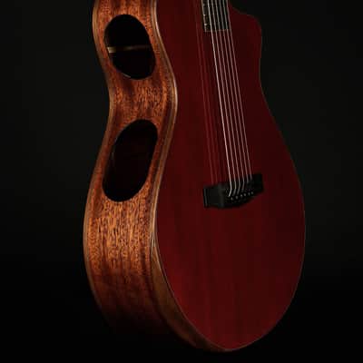 Cort MODERNBURGANDY Modern Concert Body Venetian Cutaway Solid European Sitka Spruce Top Walnut Reinforced Mahogany Neck 6-String Acoustic-Electric Guitar w/Hard Case image 4