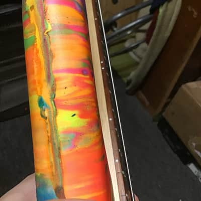 Unbranded Short Scale Headless Bass guitar - Matte UV Reactive Paint image 5