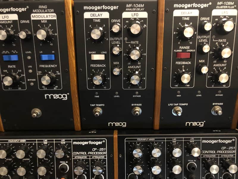 Moog Mooger Fooger 102 Ring Mod, 104m Delay, and 108m Chorus w/ rack image 1