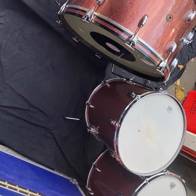 Quiet Riot - Frankie Banali's 1970s Gretsch Burgundy Sparkle "Bonham" 14/16/18/26 AUTHENTICATED image 9