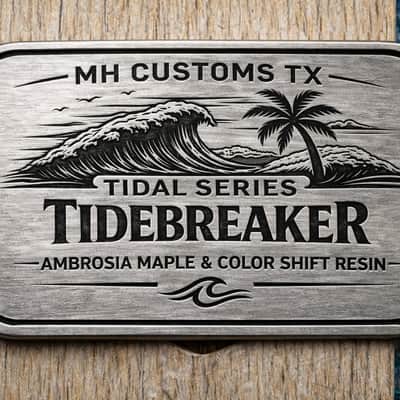 MH Customs “Tidebreaker” – Ambrosia Maple & Blue-Green Color Shift Resin T-Style Body 2026 - Nitrocellulose Gloss image 2