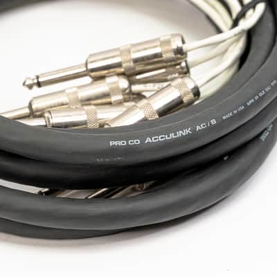 ProCo AccuLink 8-Channel 1/4" TS to 1/4" TS Snake Cable Pair 8ft Studio Audio image 4