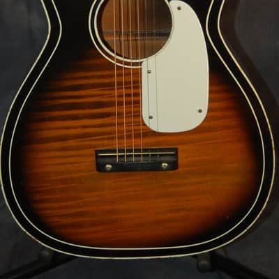 Silvertone Stella Parlor Guitar 1964 Faux Tiger Stripe Sunburst