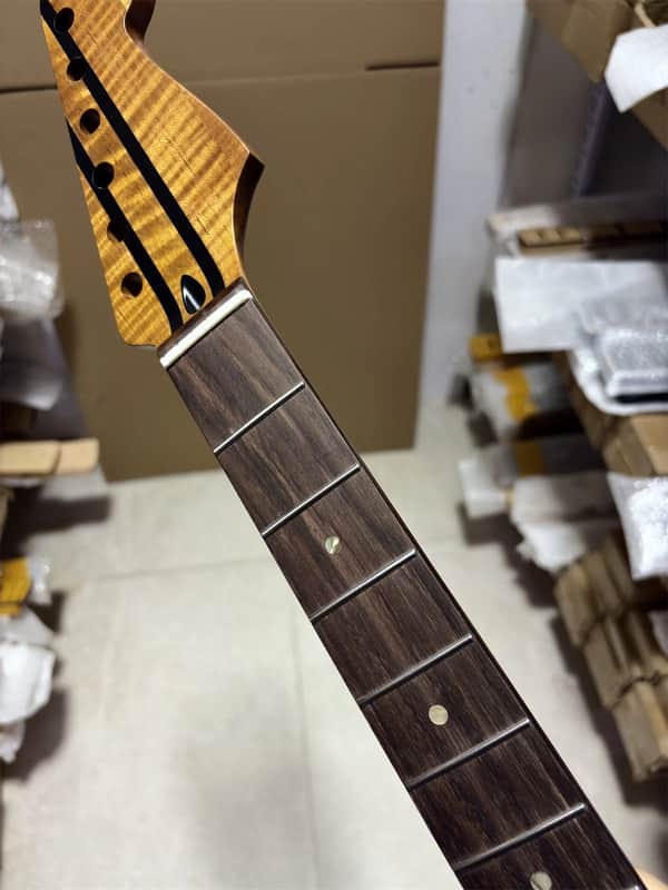 new 22fret 5 Piece Roasting Flamed Maple Belectric guitar Neck parts Rosewood image 1
