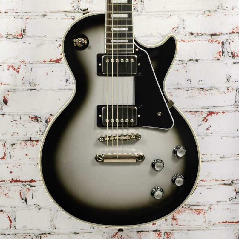 Epiphone - 2021 Les Paul Custom Electric Guitar - Silverburst w/Bareknuckle Mule Pickups - w/Bag USED image 1