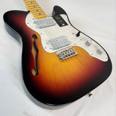 Fender American Vintage II 1972 Telecaster Thinline, Semi-Hollow Ash Body, 3-Color Sunburst, HSC image 8
