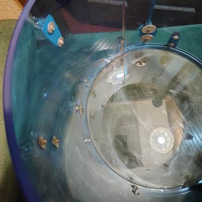 Ludwig 16x16" Vistalite Acrylic Floor Tom 1970s - Blue image 13