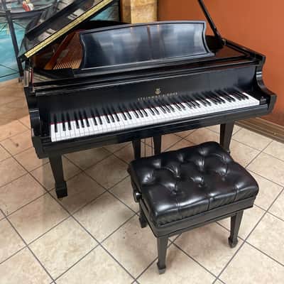 Steinway Model L 5'10 1/2" Grand Piano - Ebony Satin - 2001 Model image 1