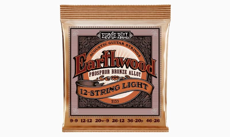 Immagine Earthwood 12-String Light Phosphor Bronze Acoustic Guitar String Set 9/9-46/26 Gauge 92-Cu+7.7-Zn+0.3-P Wnd-Wire Wrap Over High-C Steel Hex-Core - 1