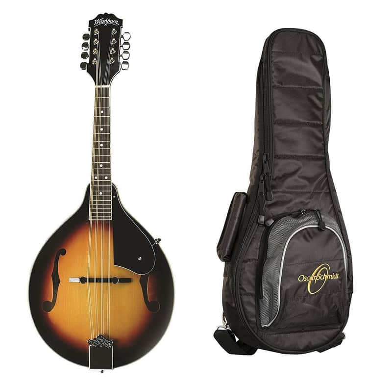Washburn A-Style Mandolin - Sunburst+Mandolin Gig Bag, HD Nylon Shell w/ Storage Pocket image 1