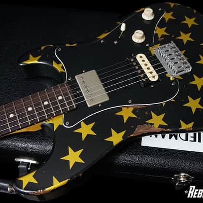 Friedman USA Custom Shop Vintage S Guitar in Black with Gold Stars image 6