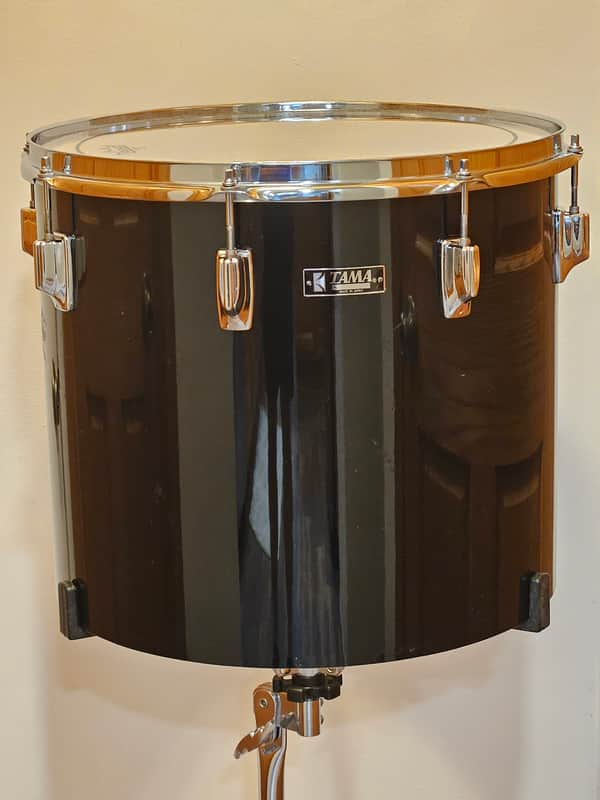 1978 Tama Imperialstar 14x16 Concert Tom Jet Black Made in Japan Vintage image 1