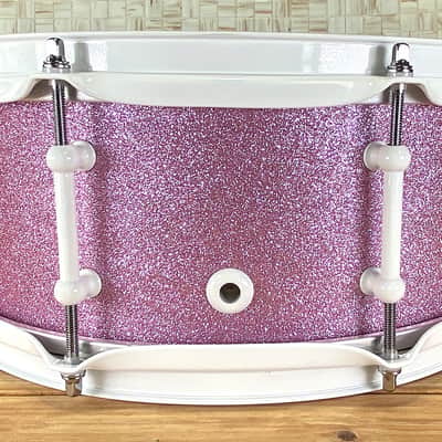 Click Icon Snare Drum 5.5x13 10ply Maple Pink Satin Sparkle image 3