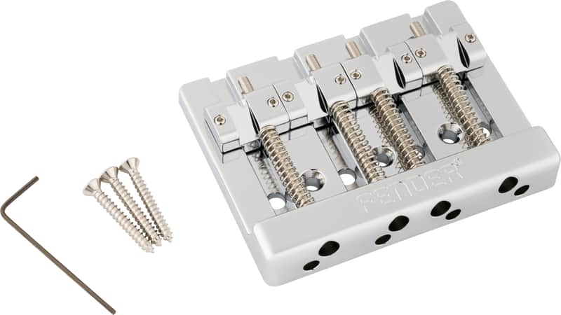 Fender® HiMass™ String-Through 4-String Bass Bridge Assembly With Brass Saddles image 1