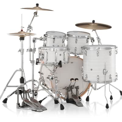 Pearl Masters Maple Gum 4-Piece Shell Pack "XESP" - 22" Bass Drum WHITE ICE SWIRL image 6