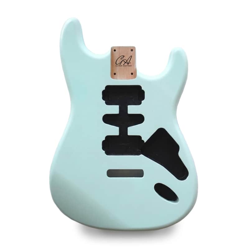 Stratocaster Guitar Body HSH - Sonic Blue Nitro Satin - 2 Piece American Alder image 1