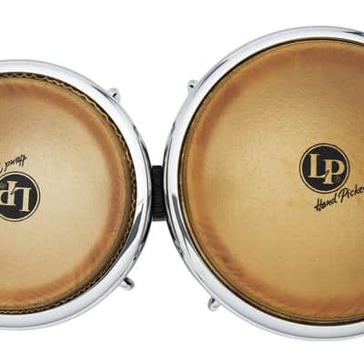Latin Percussion LP Uptown CCII 7-1/4"-8-5/8" Bongos - Sculpted Ash Espresso Stain with Chrome Hardware (LP201SA) image 5