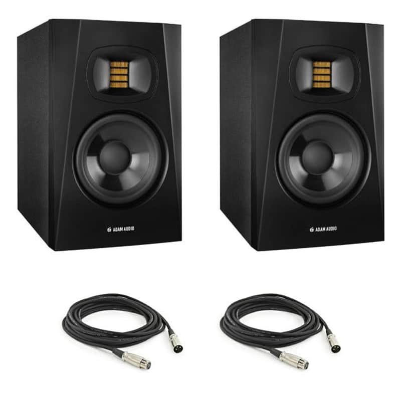 Adam Audio T5V T-Series Active Nearfield Monitor, Pair with 2 XLR Cables image 1