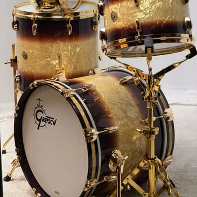 Gretsch 18/12/14/5.5x14" Gold Hdw. USA Custom Drum Set - Exclusive Espresso Burst image 2