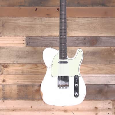 Fender 1963 Telecaster Relic Electric Guitar Aged Olympic White w/ Case image 4