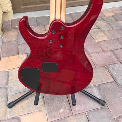 Ibanez BTB QM 4 String Bass - Red Quilt image 7