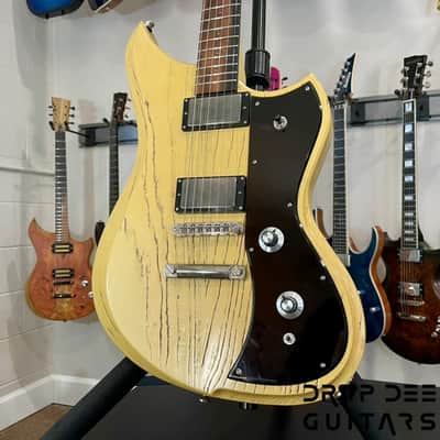 Dunable USA Custom Shop Yeti Electric Guitar w/ Case-Cream w/ Pore Fill image 4